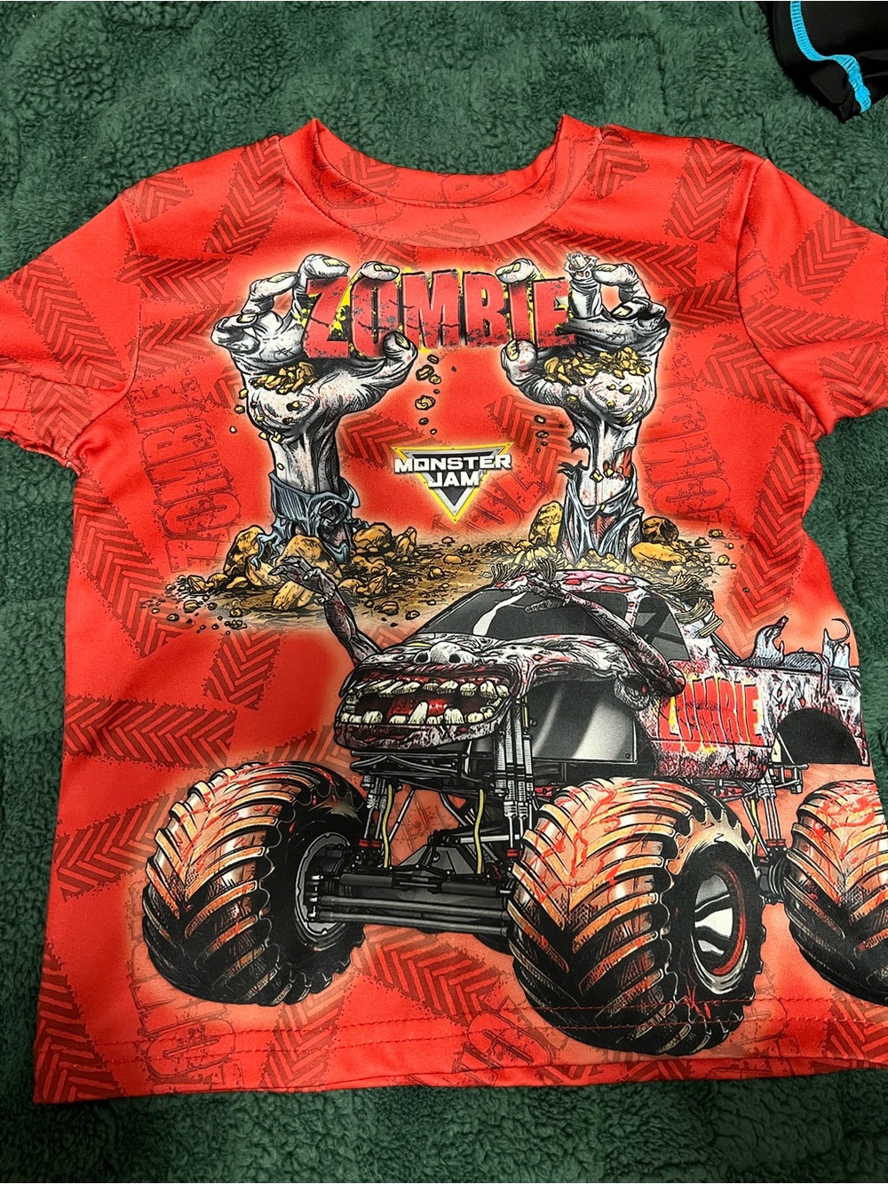 Monster Jam Zombie Graphic Tee - Red 2T